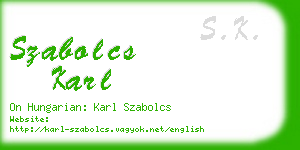 szabolcs karl business card